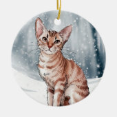 Abyssinian Cat Circle Christmas Ornament (Voorkant)