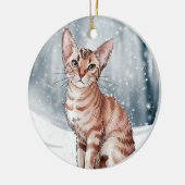 Abyssinian Cat Circle Christmas Ornament (Links)