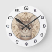 Abyssinian Cat clock Ronde Klok (Voorkant)