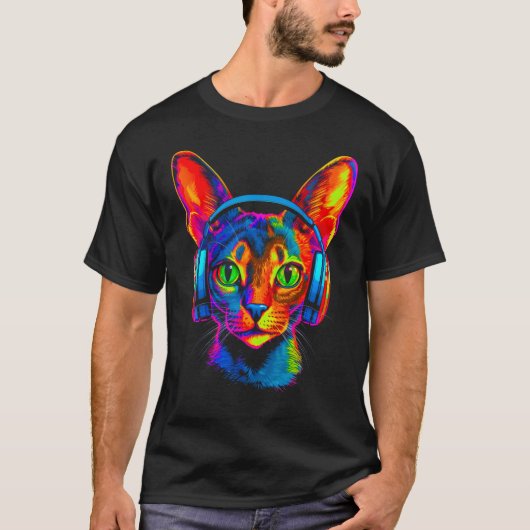 Abyssinian Cat DJ Festival T-shirt (Voorkant)