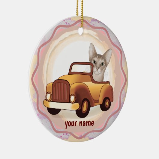 Abyssinian Cat Driving Car ornament (Rechts)