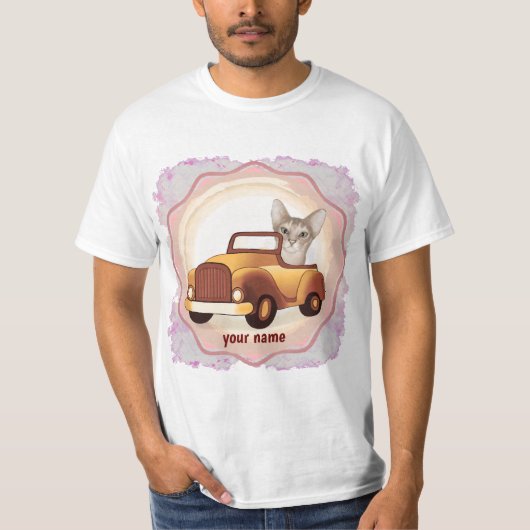 Abyssinian Cat Driving Car T-shirt (Voorkant)
