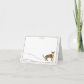 Abyssinian Cat Grey Border Monogram en naam Bedankkaart (Voorkant)