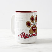 Abyssinian Cat Lover's Breed Specifieke Cheetah Tweekleurige Koffiemok (Voorkant links)