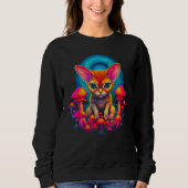 Abyssinian Cat Psychedelic Mushroom Trui (Voorkant)