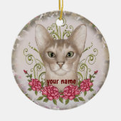 Abyssinian Cat Rozen douanenaam Ornament (Voorkant)