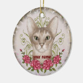Abyssinian Cat Rozen douanenaam Ornament (Links)