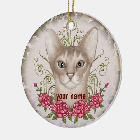 Abyssinian Cat Rozen douanenaam Ornament (Links)