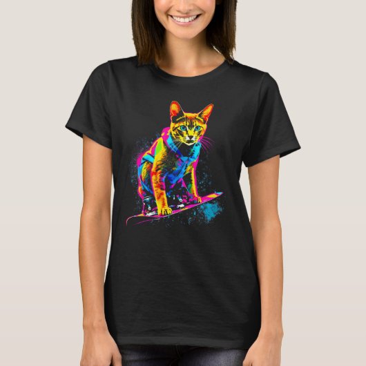 Abyssinian Cat Snowboard T-shirt (Voorkant)