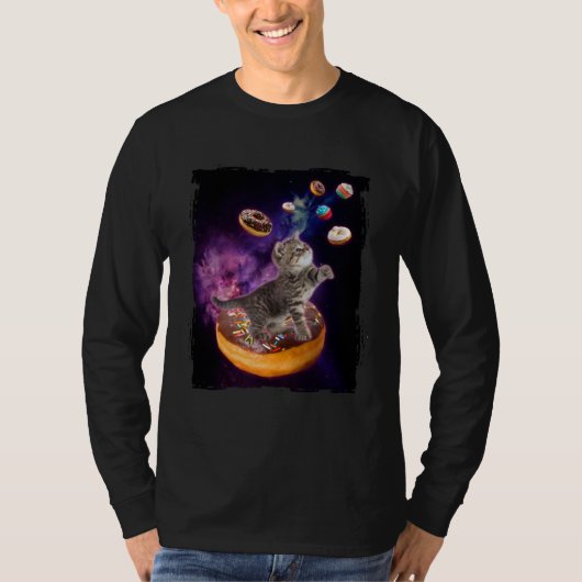 Abyssinian Cat Space Donuts Kitty in Space Kid T-shirt (Voorkant)