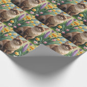 Abyssinian Cat Spring Flowers Painting Cadeaupapier (Hoek)