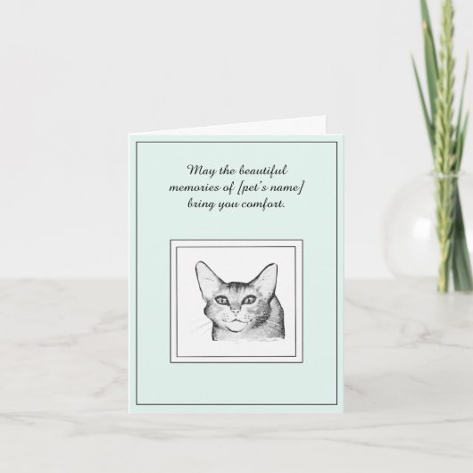 Abyssinian Cat Sympathy Card Kaart (Voorkant)
