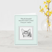 Abyssinian Cat Sympathy Card Kaart (Gele Bloem)
