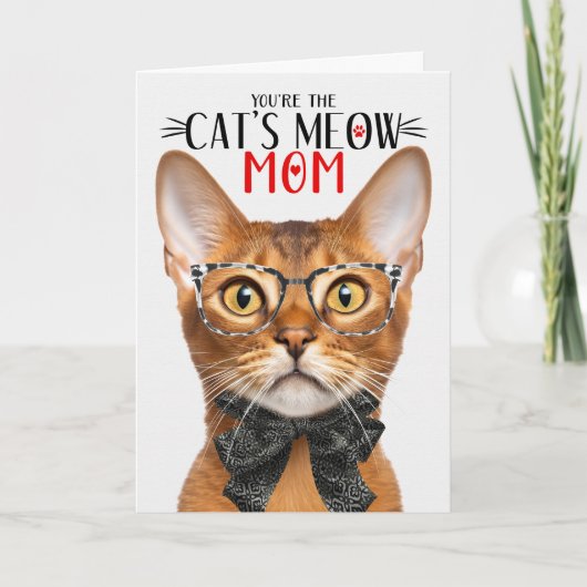 Abyssinian Cat voor huisdier moeder op Moederdag Feestdagen Kaart (Voorkant)