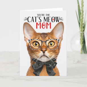 Abyssinian Cat voor huisdier moeder op Moederdag Feestdagen Kaart