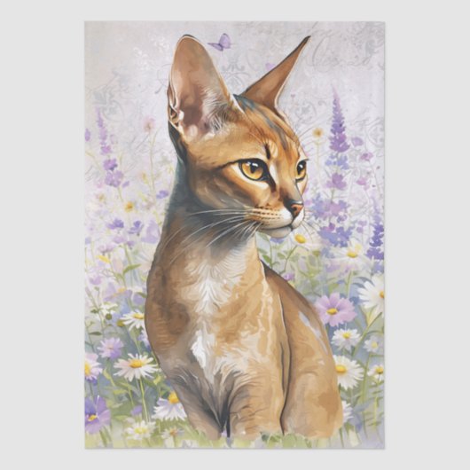 Abyssinian Cat Watercolor Tissuepapier (Voorkant)