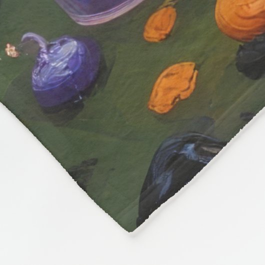 Abyssinian Cat Whimsical Halloween Schilderij Fleece Deken (Hoek)