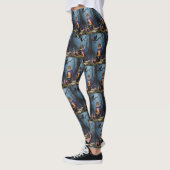 Abyssinian Cat Whimsical Halloween Schilderij Leggings (Links)