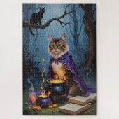 Abyssinian Cat Whimsical Halloween Schilderij Legpuzzel (Verticaal)