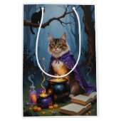 Abyssinian Cat Whimsical Halloween Schilderij Medium Cadeauzakje (Voorkant)