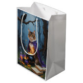 Abyssinian Cat Whimsical Halloween Schilderij Medium Cadeauzakje (Achterkant Gekanteld)