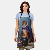 Abyssinian Cat Whimsical Halloween Schilderij Schort (Gedragen)