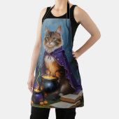 Abyssinian Cat Whimsical Halloween Schilderij Schort (Insitu)