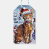 Abyssinian Cat Winter Wonderland Christmas Joy Cadeaulabel (Achterkant)