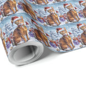 Abyssinian Cat Winter Wonderland Christmas Joy Cadeaupapier (Rol Hoek)