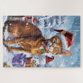Abyssinian Cat Winter Wonderland Christmas Joy Legpuzzel (Horizontaal)