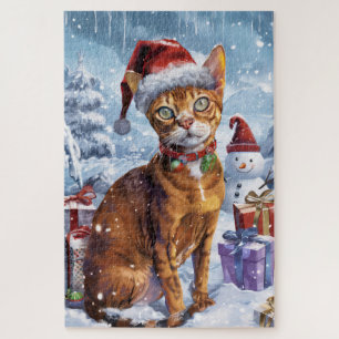 Abyssinian Cat Winter Wonderland Christmas Joy Legpuzzel