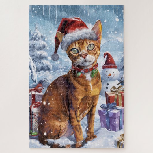 Abyssinian Cat Winter Wonderland Christmas Joy Legpuzzel (Verticaal)