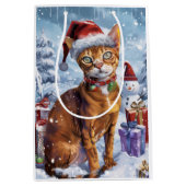 Abyssinian Cat Winter Wonderland Christmas Joy Medium Cadeauzakje (Voorkant)