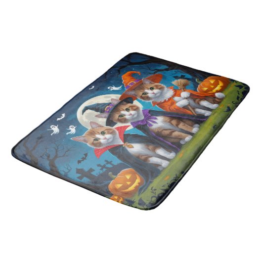Abyssinian Cats Pumpkin Halloween Grappig Badmat (Gekanteld)