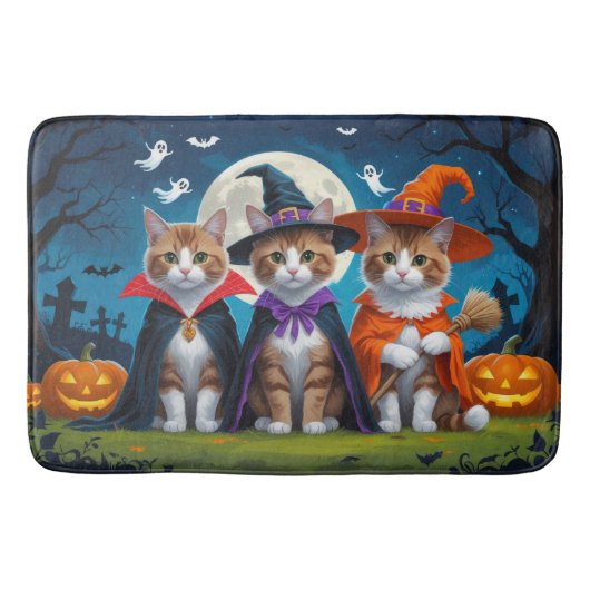 Abyssinian Cats Pumpkin Halloween Grappig Badmat (Voorkant)