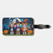 Abyssinian Cats Pumpkin Halloween Grappig Bagagelabel (Achterkant horizontaal)