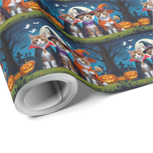 Abyssinian Cats Pumpkin Halloween Grappig Cadeaupapier (Rol Hoek)