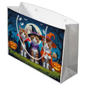 Abyssinian Cats Pumpkin Halloween Grappig Groot Cadeauzakje (Achterkant Gekanteld)