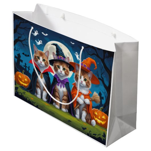 Abyssinian Cats Pumpkin Halloween Grappig Groot Cadeauzakje (Achterkant Gekanteld)