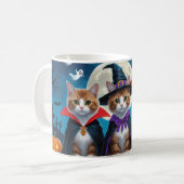 Abyssinian Cats Pumpkin Halloween Grappig Koffiemok (Voorkant links)