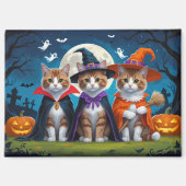 Abyssinian Cats Pumpkin Halloween Grappig Magneet (Voorkant)