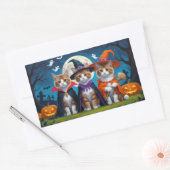 Abyssinian Cats Pumpkin Halloween Grappig Rechthoekige Sticker (Envelop)