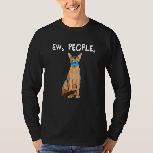 Abyssinian Ew People Cat Wearing Face Mask T-shirt (Voorkant)