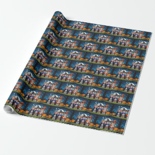 Abyssinian katten pompoen Halloween grappig Cadeaupapier