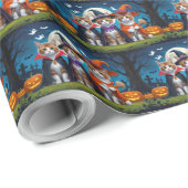 Abyssinian katten pompoen Halloween grappig Cadeaupapier (Rol Hoek)
