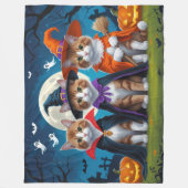 Abyssinian katten pompoen Halloween grappig Fleece Deken (Voorkant)