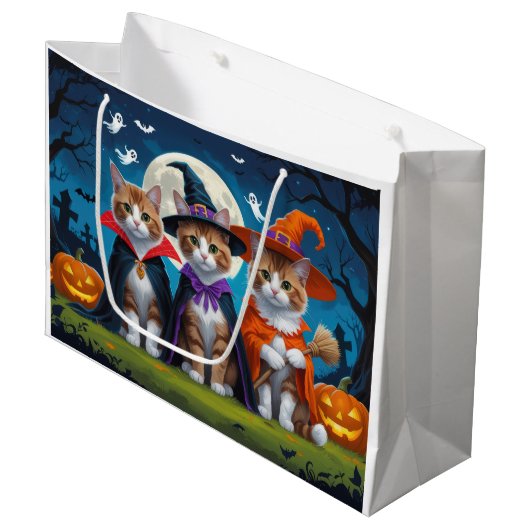 Abyssinian katten pompoen Halloween grappig Groot Cadeauzakje (Voorkant Gekanteld)