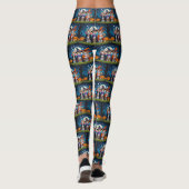Abyssinian katten pompoen Halloween grappig Leggings (Achterkant)