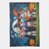 Abyssinian katten pompoen Halloween grappig Theedoek (Verticaal)