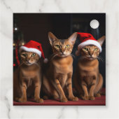 Abyssinien bij de open haard Kerstmis Bedankjes Labels (Achterkant)
